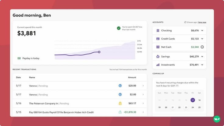 Screenshot of Rocket Money app dashboard showing budget and subscription overview